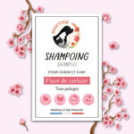 Etiquette produit d'un shampoing liquide à la fleur de cerisier Natur'O'Poil